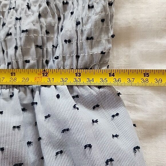 Sim & Sam Strapless Maxi Dress Blue Tiered Ruffle Size M Cotton Peasant NWT - Picture 5 of 8